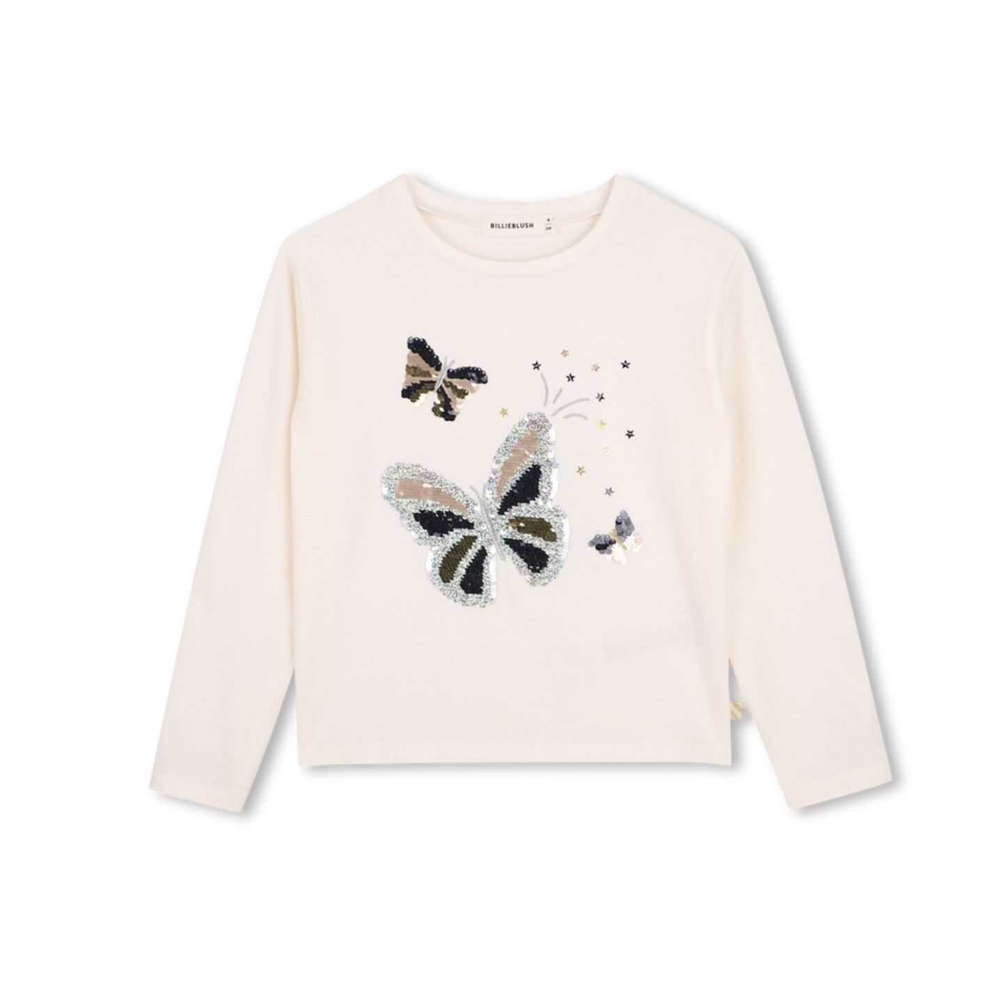 Billieblush Ivory Butterfly Ceremony Long Sleeve Shirt