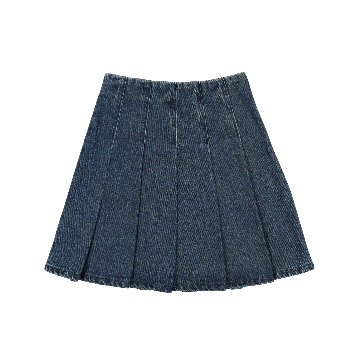 Analogie Blue Denim Pleated Denim Skirt