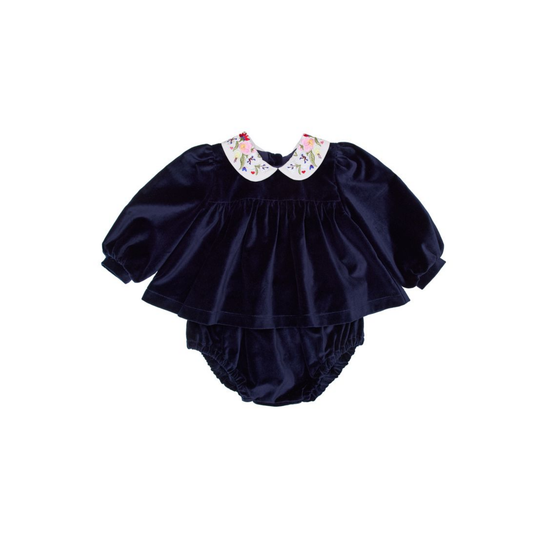 Paade Mode Dark Blue Haven Velvet Bloomer Set