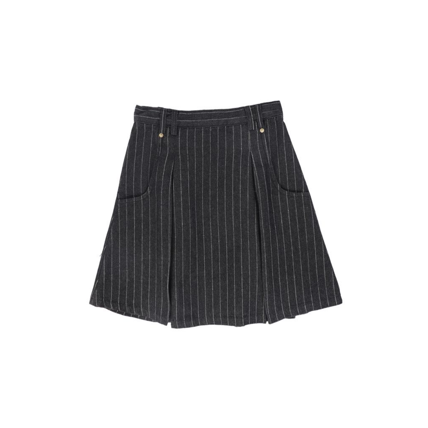 Bace Black Denim Denim Pinstripe Skirt