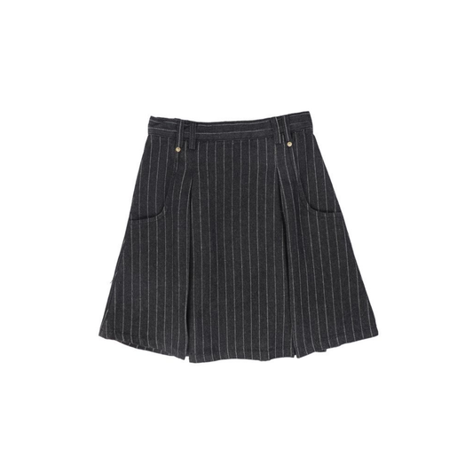 Bace Black Denim Denim Pinstripe Skirt