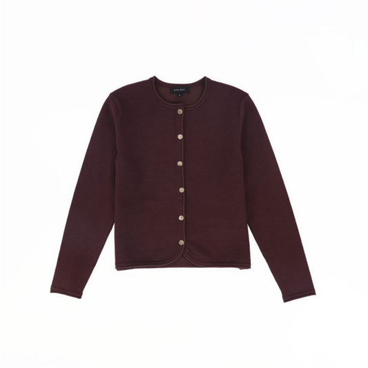 Bamboo Burgundy Knit Slit Pocket Blazer