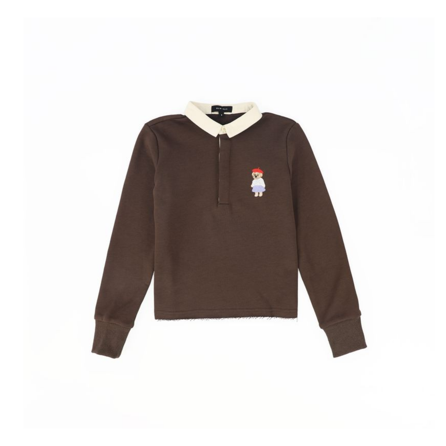 Bamboo Brown Embroidered Doll Sweatshirt