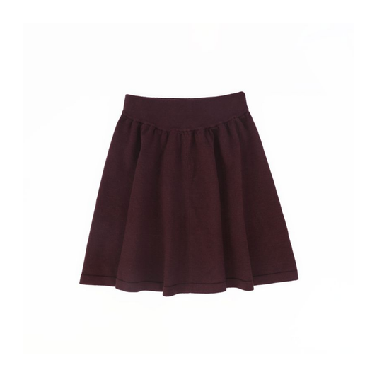 Bamboo Burgundy Flare Knit Skirt
