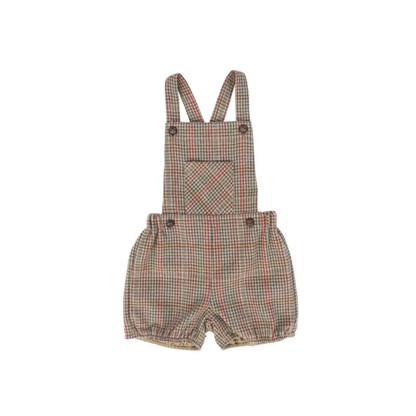 Le Bourdon Olive Houndstooth Wool Overalls