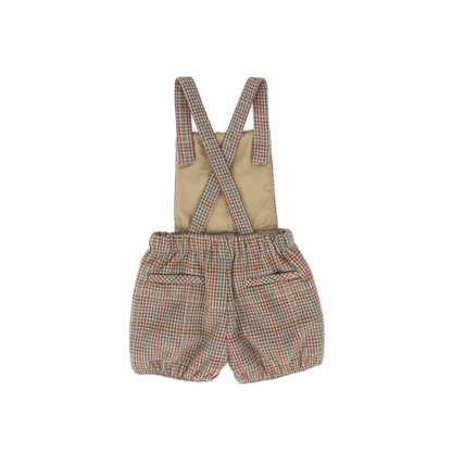 Le Bourdon Olive Houndstooth Wool Overalls