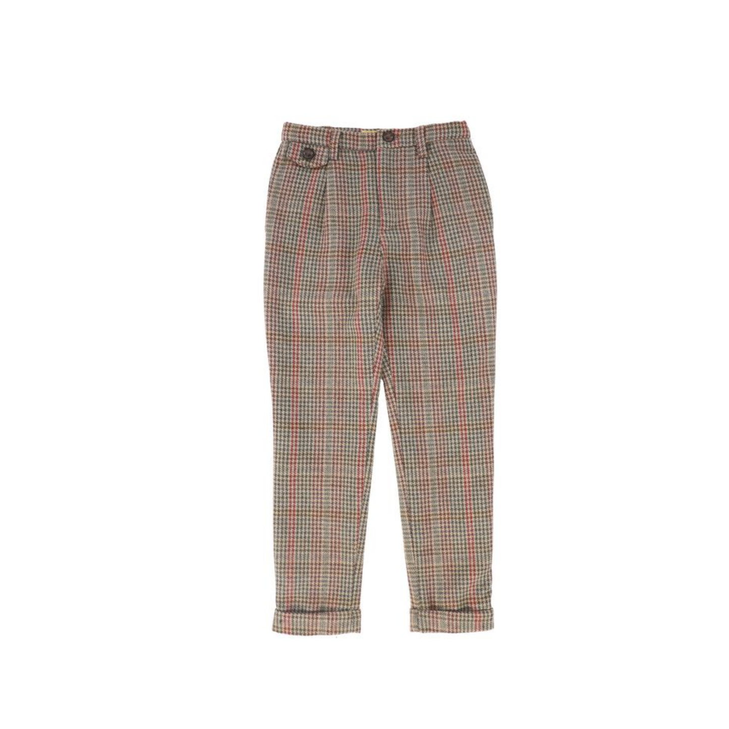 Le Bourdon Olive Houndstooth Wool Pants