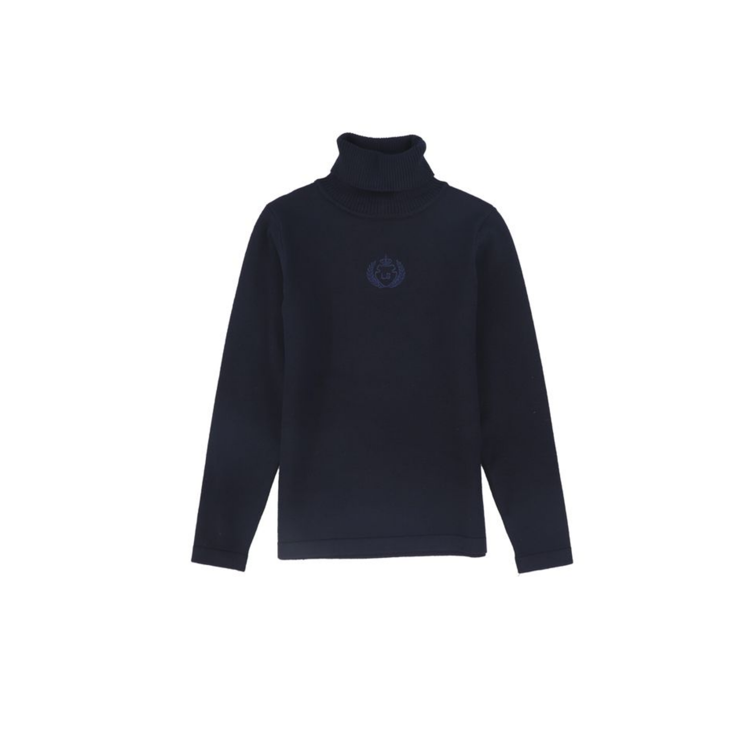 Le Bourdon Navy Fitted Knit Turtleneck