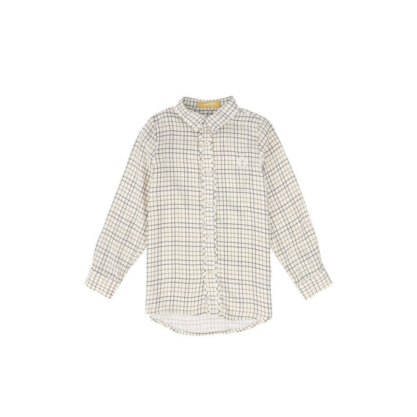 Le Bourdon White/Brown Printed Collar Blouse