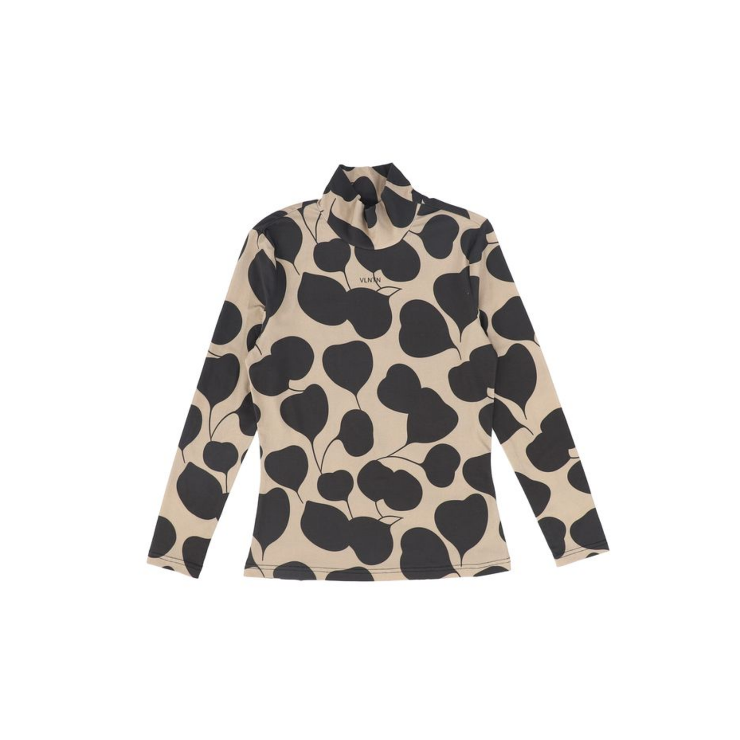 Valentina Brown Print Cotton Turtleneck