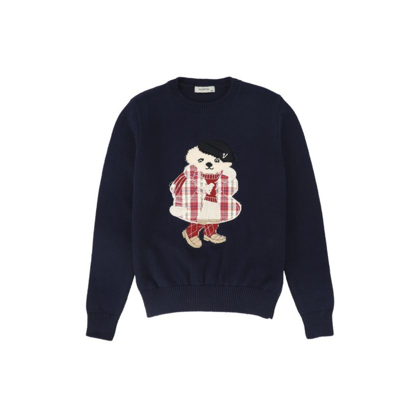 Valentina Navy Knit Graphic Detail Sweater