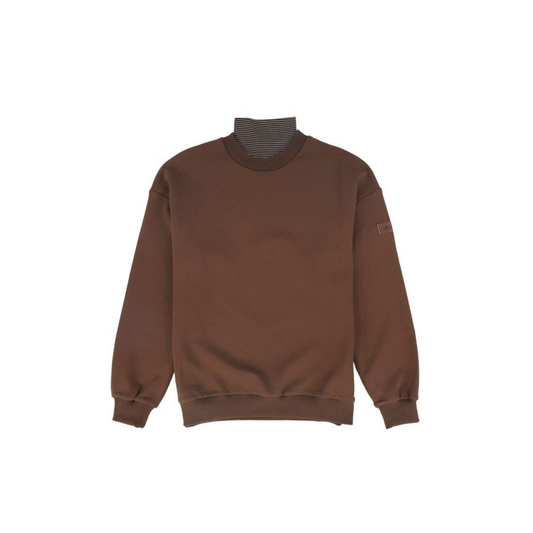 Valentina Brown Striped Turtleneck Sweatshirt