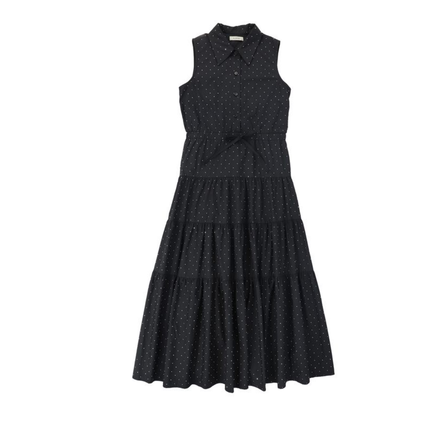 Valentina Black Rhinestone Collared Jumper