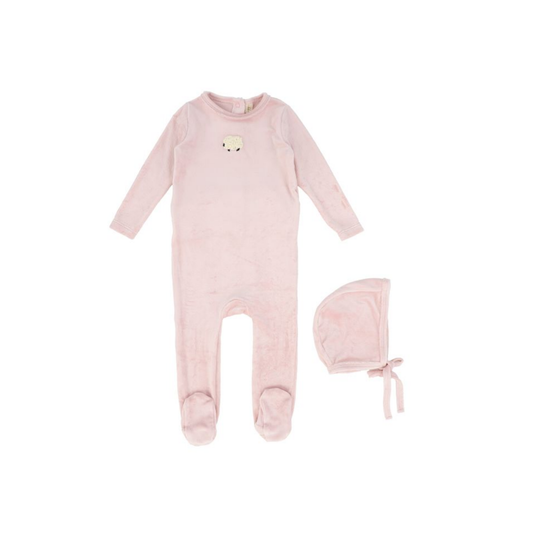 Bebe Jolee Pink Velour Graphic Footie