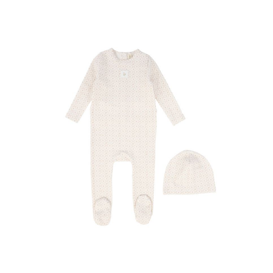 Bebe Jolee Pink Floral Lattice Footie