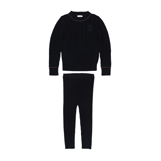Motu Boys Midnight Multi Archer Piped Knit Leggings Set