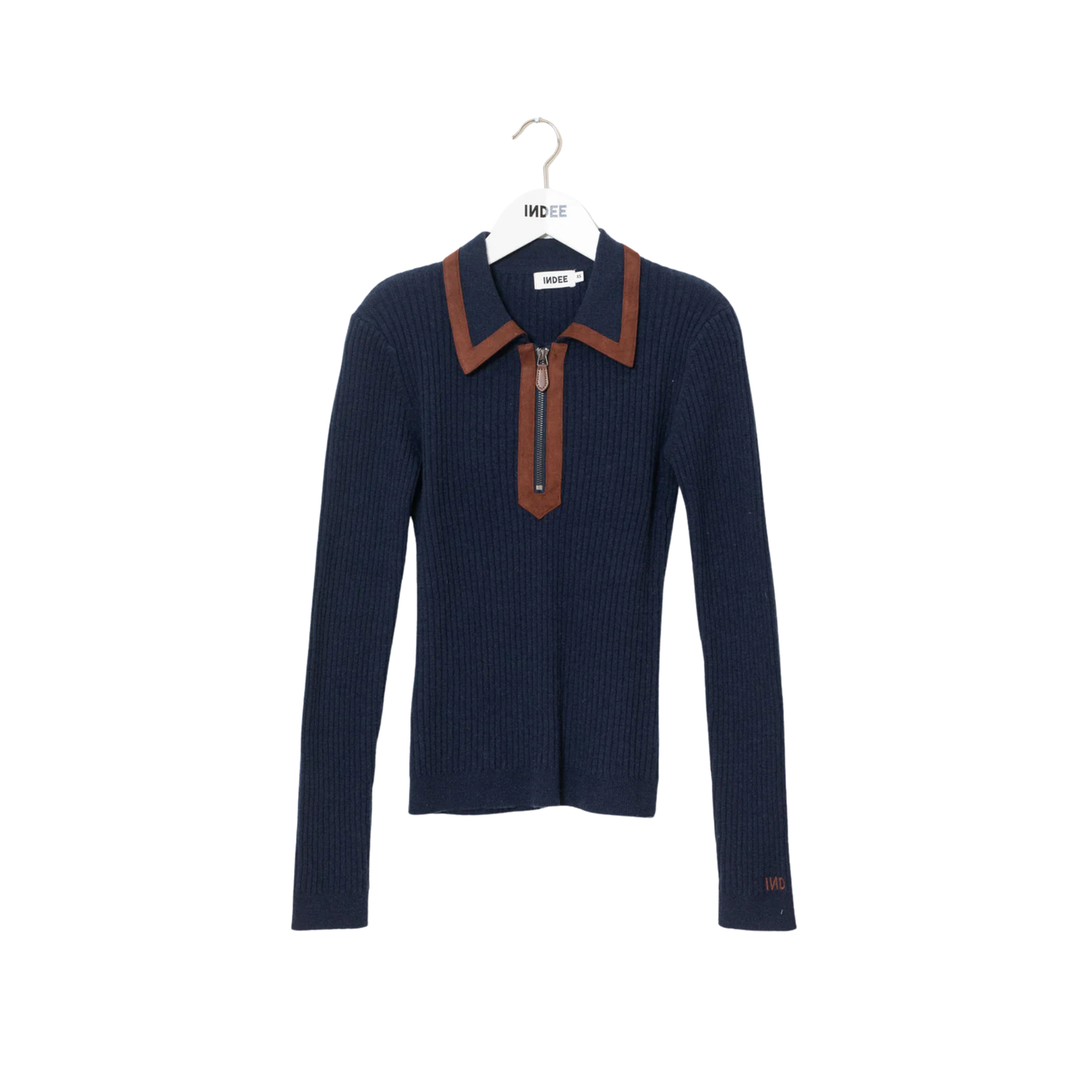 Indee Navy Wingfoil Polo Collar Sweater
