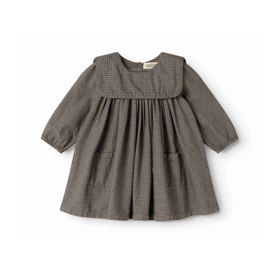 Marmar Houndstooth Check Dulle Infant Long Sleeve Dress