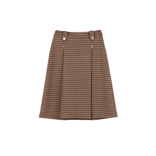 Twinset Iced Coffee/Red Milano Knit Skirt