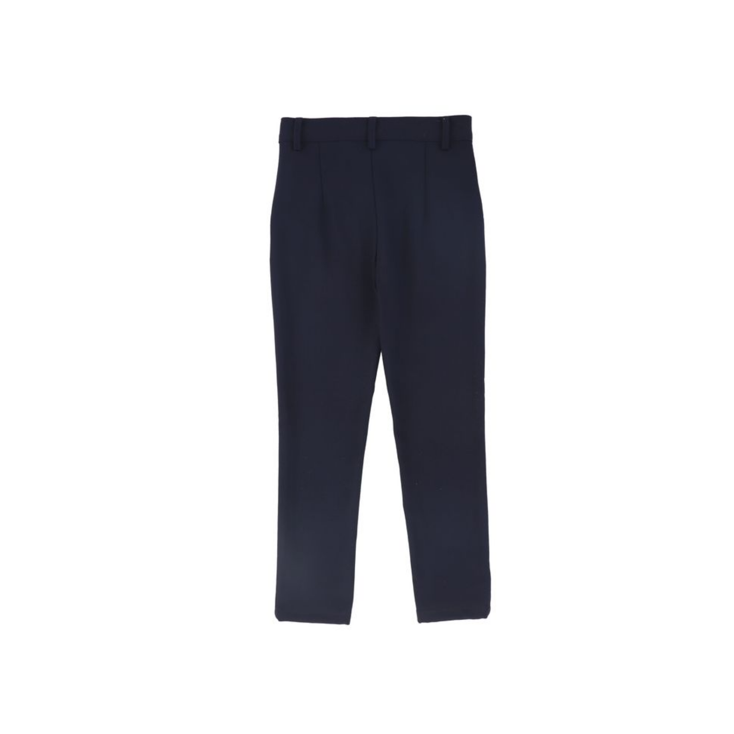 Le Bourdon Navy Solid Fitted Pants