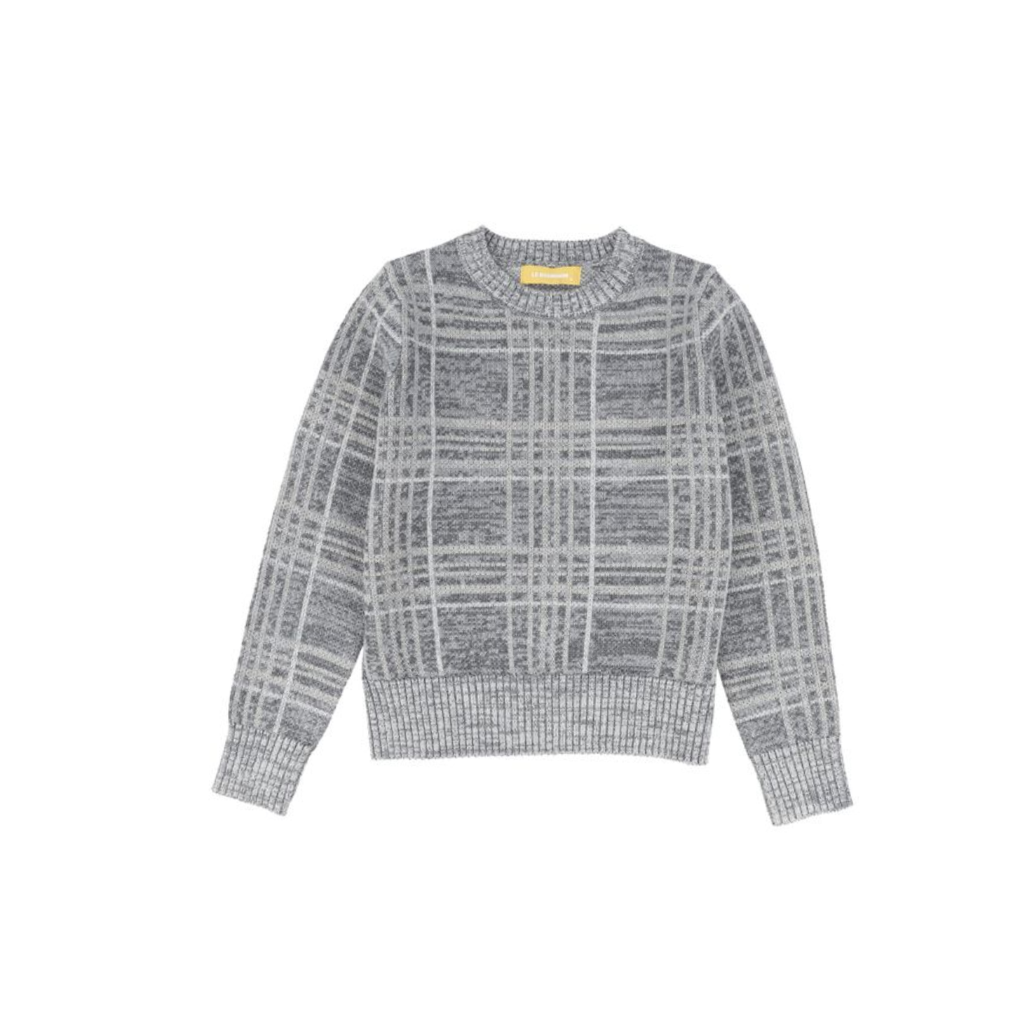 Le Bourdon Grey Plaid Crewneck Sweater
