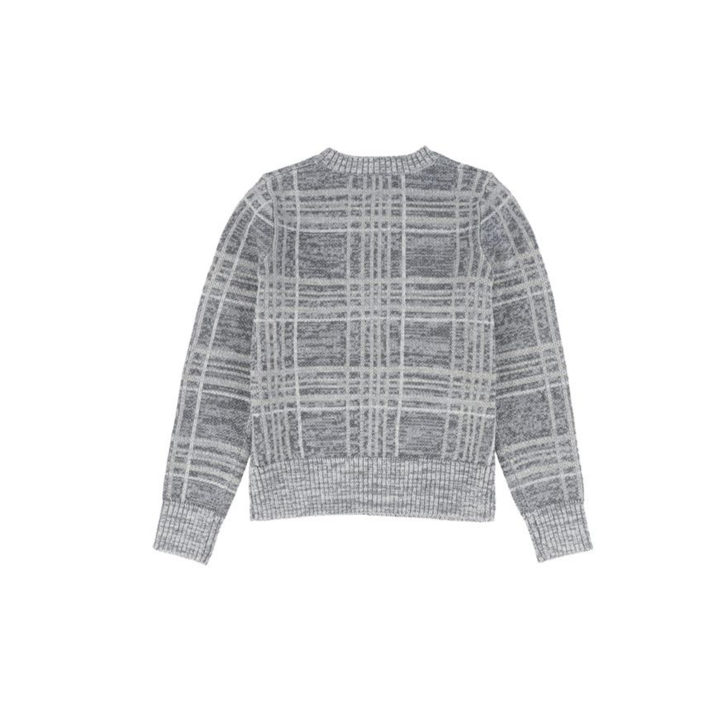 Le Bourdon Grey Plaid Crewneck Sweater