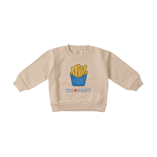 Wander & Wonder Cream Infant Friet Long Sleeve Sweatshirt
