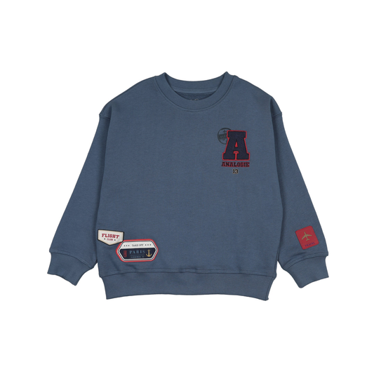 Analogie Vintage Blue Patch Boy Sweatshirt