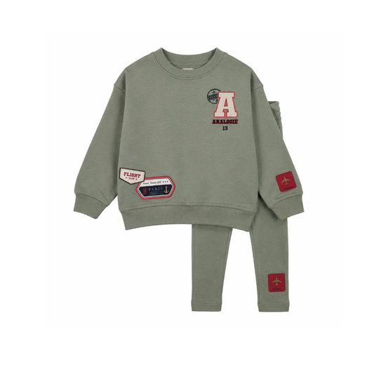 Analogie Dried Green Patch Toddler Set