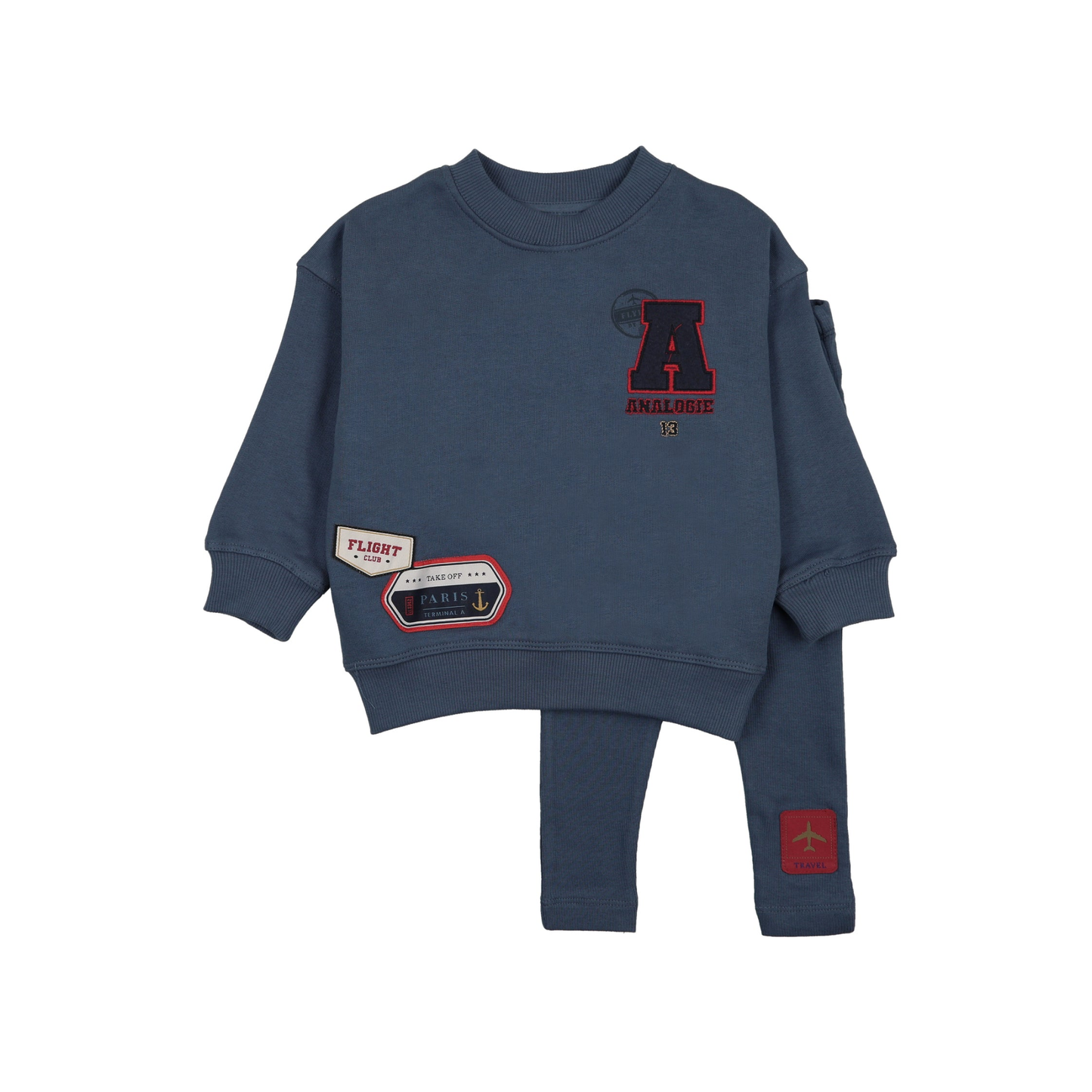 Analogie Vintage Blue Patch Toddler Set