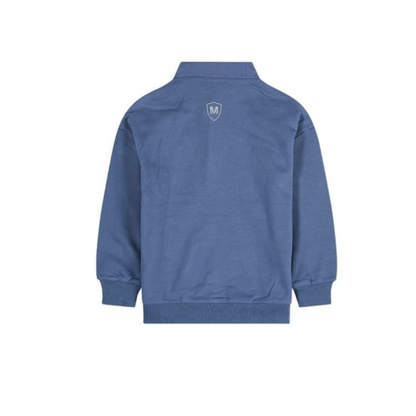 Memoi Moonlight Blue Boys Long Sleeve Polo Sweatshirt