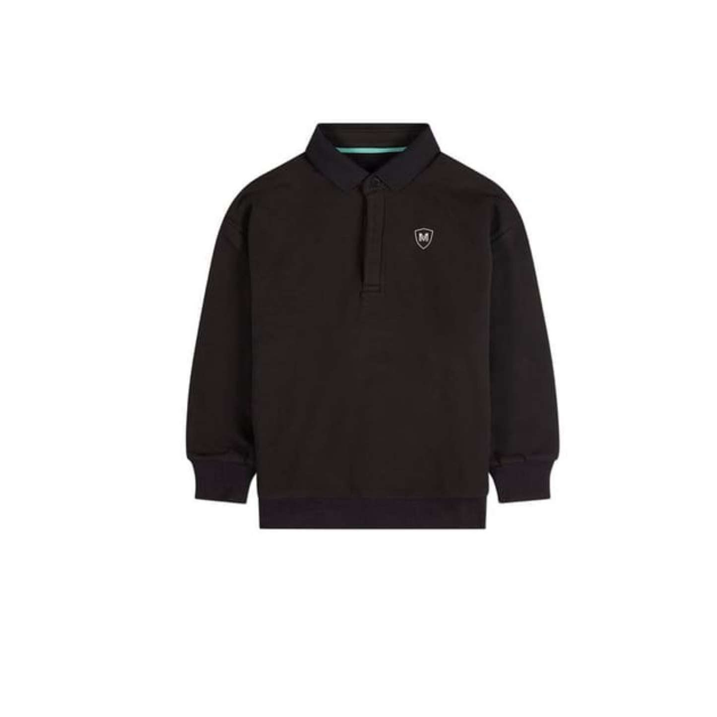 Memoi Black Boys Long Sleeve Polo Sweatshirt