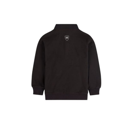 Memoi Black Boys Long Sleeve Polo Sweatshirt