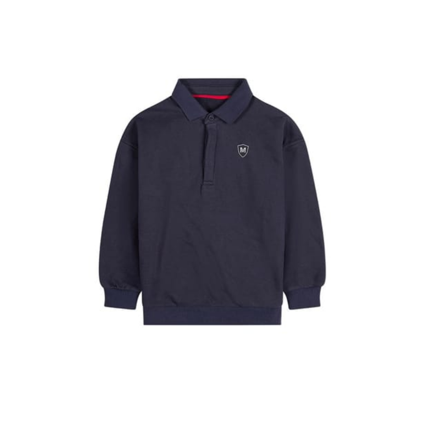 Memoi Midnight Navy Boys Long Sleeve Polo Sweatshirt