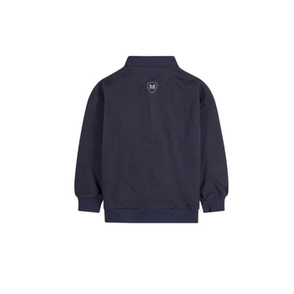 Memoi Midnight Navy Boys Long Sleeve Polo Sweatshirt