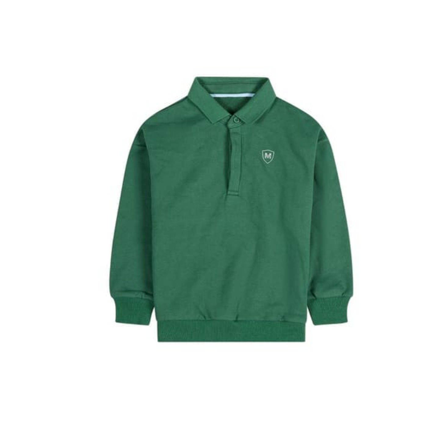 Memoi Pine Green Boys Long Sleeve Polo Sweatshirt