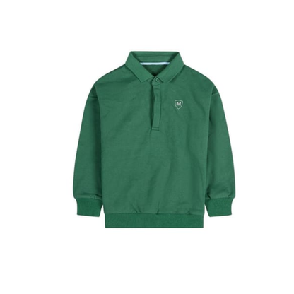 Memoi Pine Green Boys Long Sleeve Polo Sweatshirt
