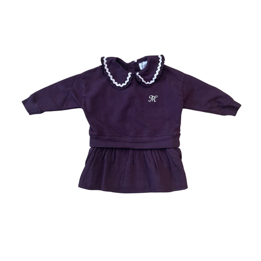 Mipounet Burgundy Luna Long Sleeve Sweatshirt Dress