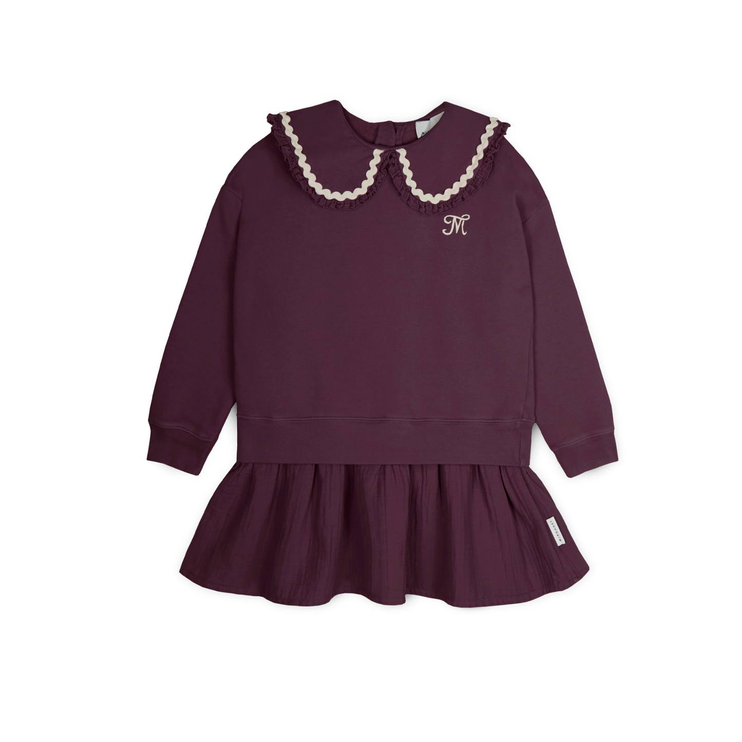Mipounet Burgundy Luna Long Sleeve Sweatshirt Dress