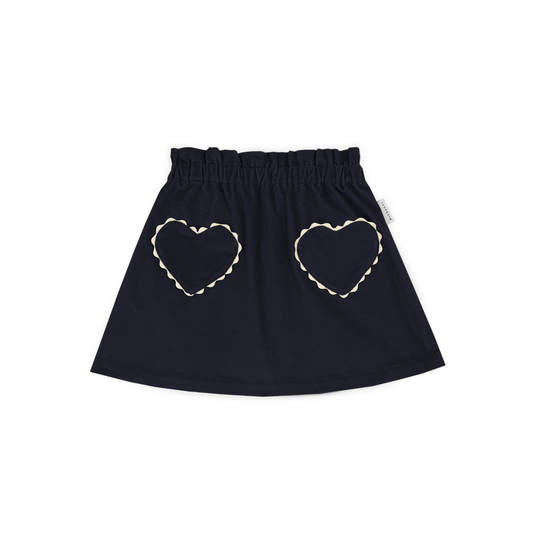Mipounet Blue Clotilde Heart Velvet Skirt