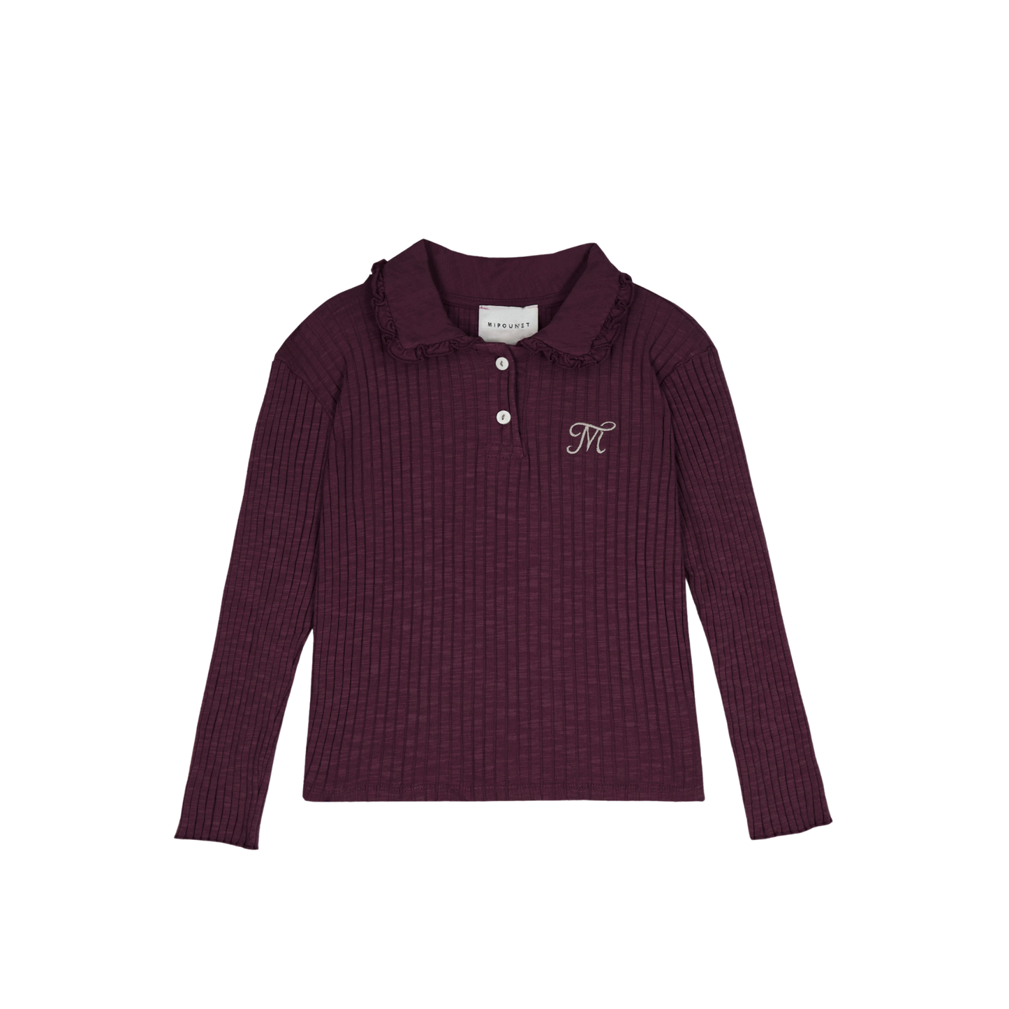 Mipounet Burgundy Enrica Long Sleeve Polo