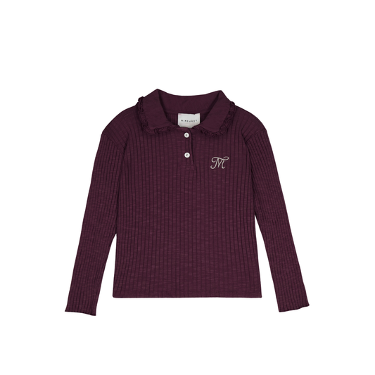 Mipounet Burgundy Enrica Long Sleeve Polo