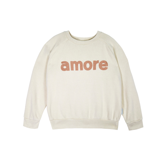 Mipounet Ecru Amore Fleece Long Sleeve Sweatshirt