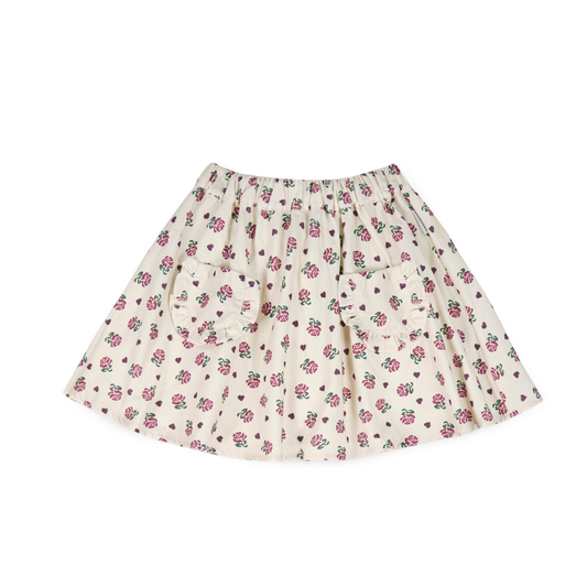 Mipounet Ecru Lisa Printed Corduroy Skirt