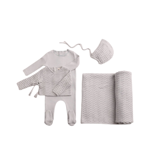 Bee And Dee Fortress Herringbone Cardigan Footie