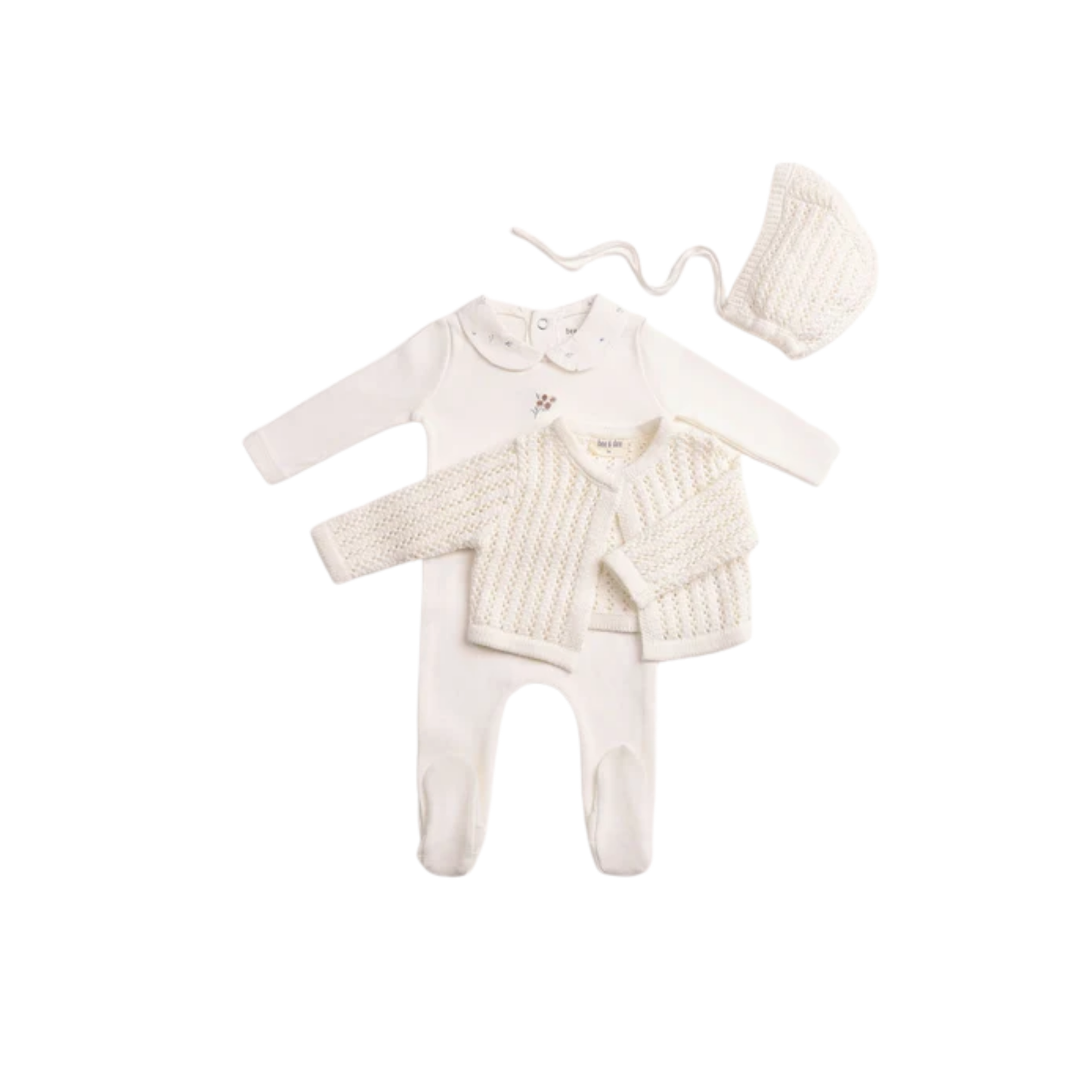 Bee And Dee Linen Delicata Ensemble Footie