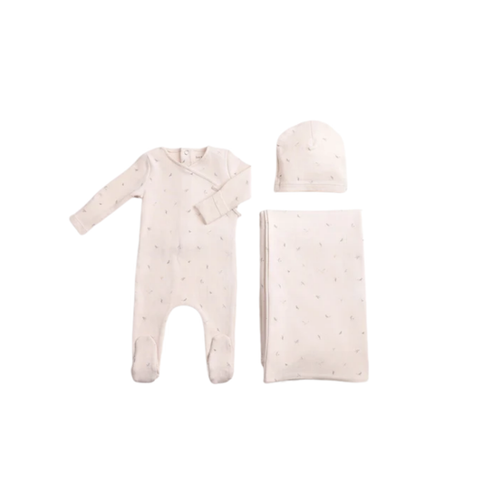 Bee And Dee Ivory Boys Flutter & Fly Footie With Beanie