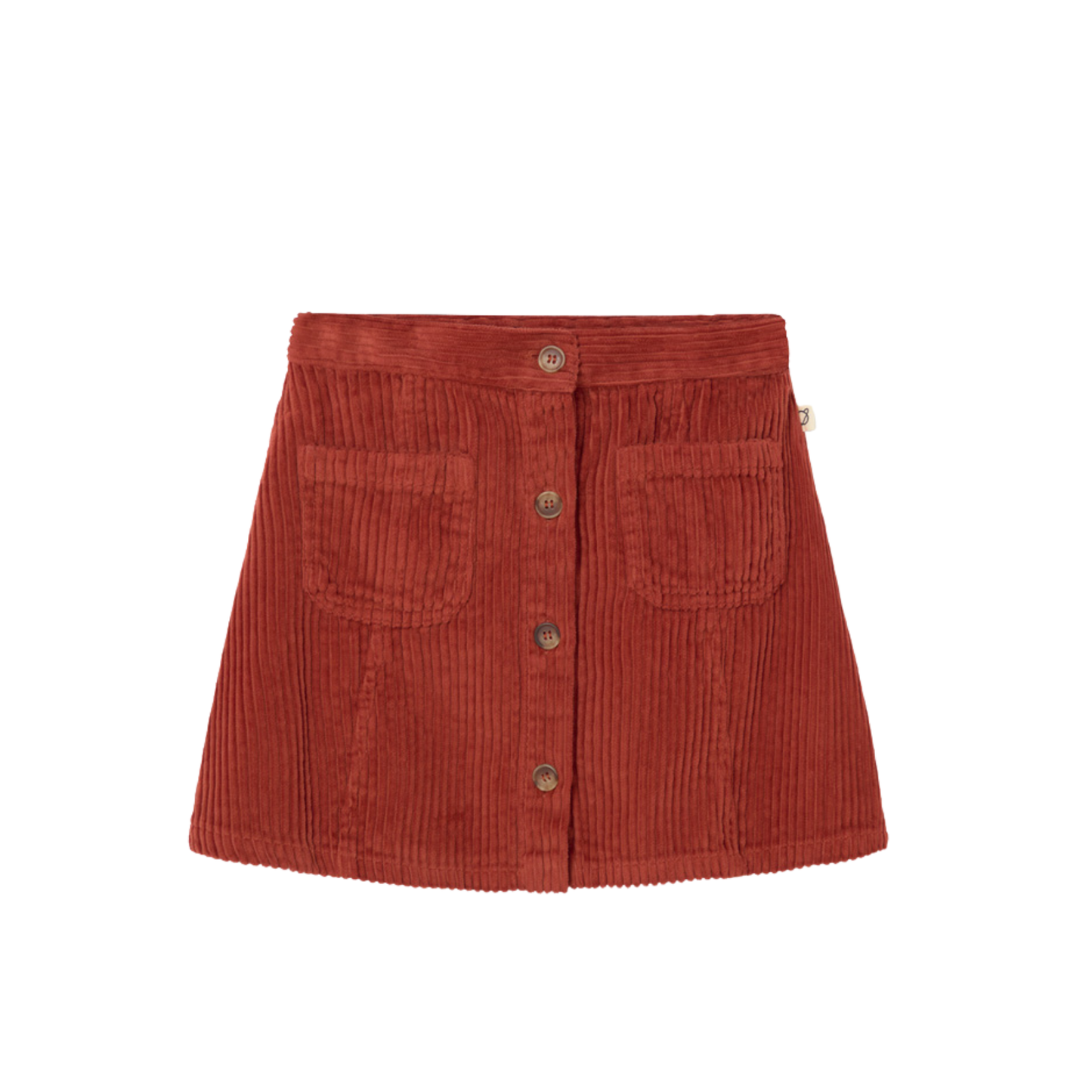 Cozmo Ginger Wale Corduroy Button-Up Skirt