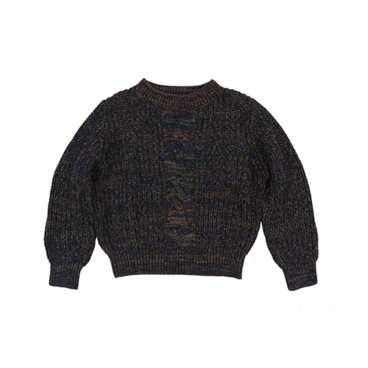 Motu Boys Midnight Multi Blaise Cable Long Sleeve Sweater