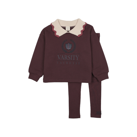 Analogie Plum/Cream Fan Club Girls Sweatshirt Set